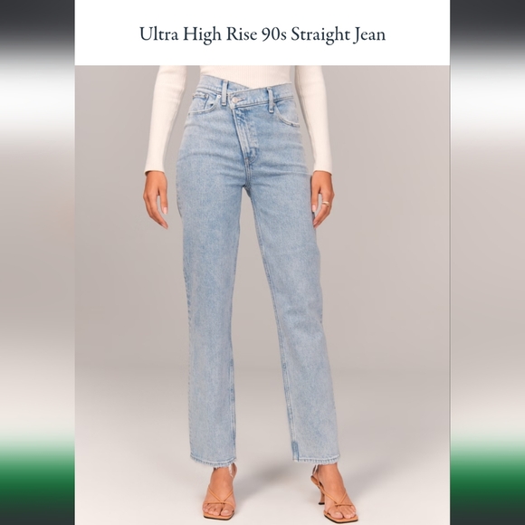 Abercrombie & Fitch Denim - Abercrombie & Fitch straight leg ultra high rise plus sized light wash jeans NWT